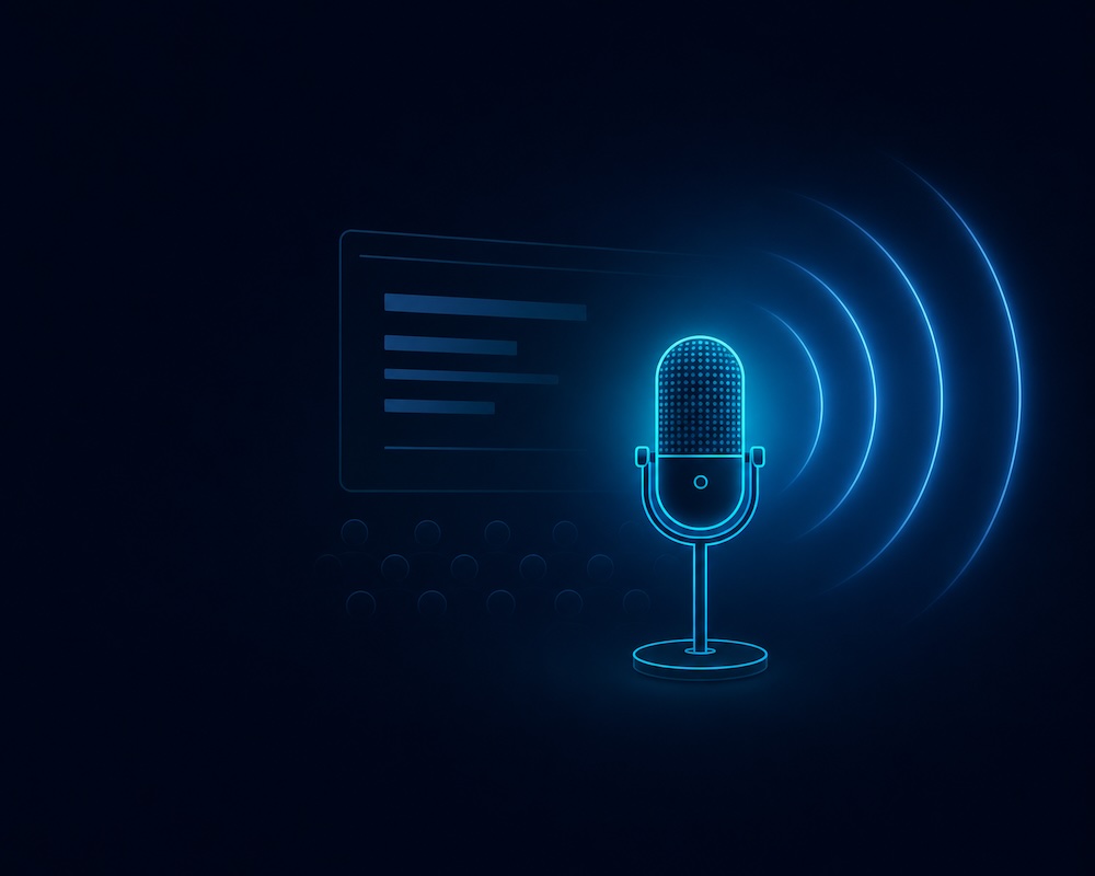 DevOps, SRE & platform engineering speaking — abstract microphone illustration